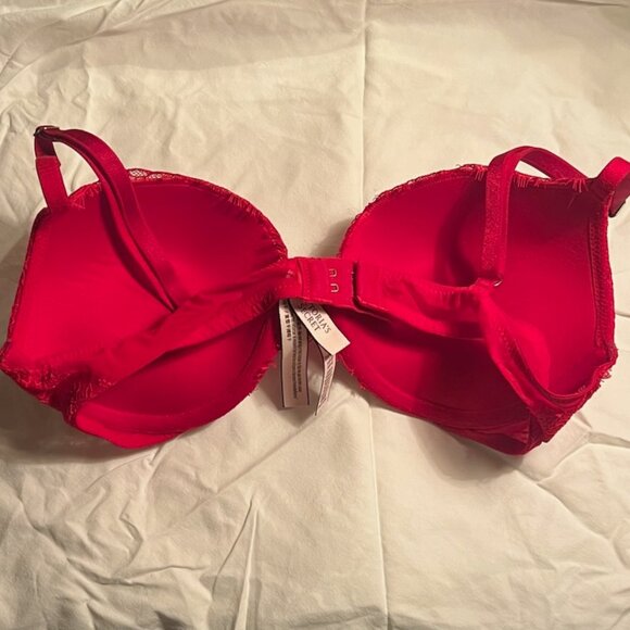 Victoria's Secret Dream Angels Red Lace Underwire Push Up Bra Women Size 34C EUC - Picture 3 of 3
